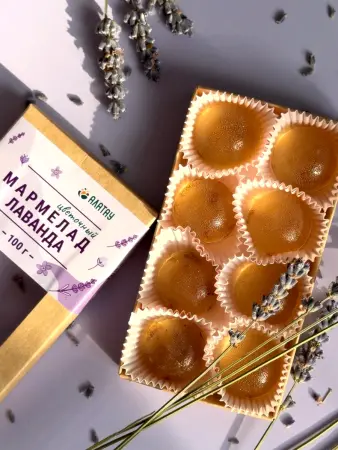 Мармелад цветочный Лаванда в крафтовой упаковке 100 г Мармелад цветочный Лаванда в крафтовой упаковке 100 г